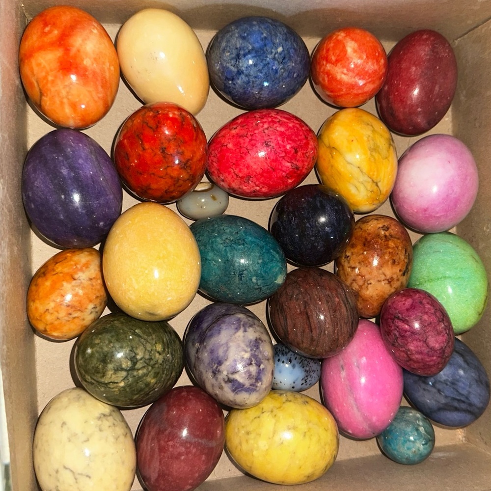 Colorful Vintage Alabaster Egg Set